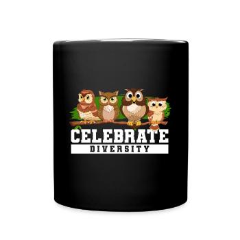 Owl Enthusiast Birds Of Prey Nocturnal Celebrate D - Tasse einfarbig - Schwarz - Vorne