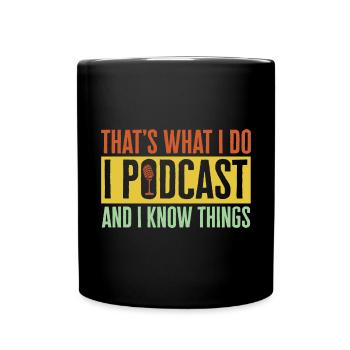 Podcaster Podcast - Full Colour Mug - black - Front