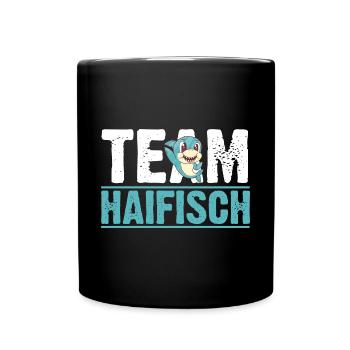 Fische Haifisch - Tasse einfarbig - Schwarz - Vorne