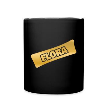 Geschenk für Flora - Tasse einfarbig - Schwarz - Vorne