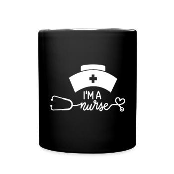 Je suis fière d’être infirmière ich bin stolze Krankenschwerster - Mug uni - noir - Devant