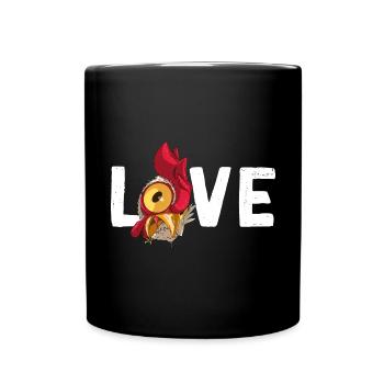 Love Chicken Saying Design Funny Chickens Love - Full Colour Mug - black - Front