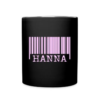 Name Hanna - Tasse einfarbig - Schwarz - Vorne