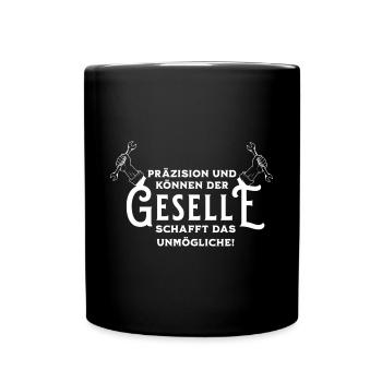Gesellen Geselle Gesellenbrief Prüfung Handwerker - Tasse einfarbig - Schwarz - Vorne
