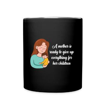 Liebevolle Gestaltung zum Muttertag - Tasse einfarbig - Schwarz - Vorne