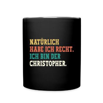 Christopher Lustiger Spruch Vorname Name Christoph - Tasse einfarbig - Schwarz - Vorne
