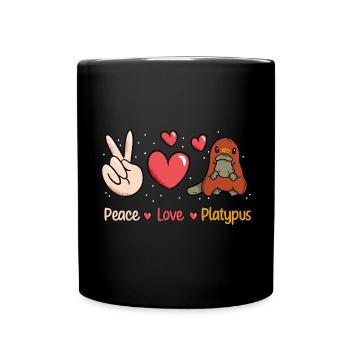 Platypus Schnabeltier - Tasse einfarbig - Schwarz - Vorne