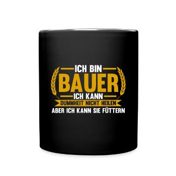 Landwirtschaft Landwirt Traktor Bauernhof Bauer - Tasse einfarbig - Schwarz - Vorne