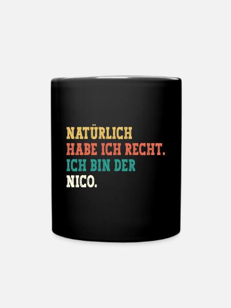 Nico Lustiger Spruch Vorname Name Nico - Tasse einfarbig - Schwarz