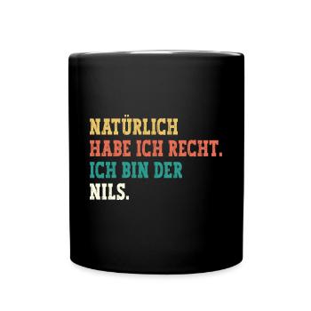 Nils Lustiger Spruch Vorname Name Nils - Tasse einfarbig - Schwarz - Vorne