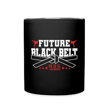 TKD Korean Martial Arts Tae Kwon - Tasse einfarbig - Schwarz - Vorne
