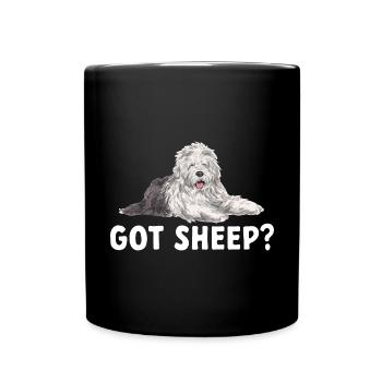 Vieux chien de berger anglais Sheepie Bobtail - Mug uni - noir - Devant