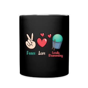 Cardio Drumming Gym Fitness Class Workout - Full Colour Mug - black - Front