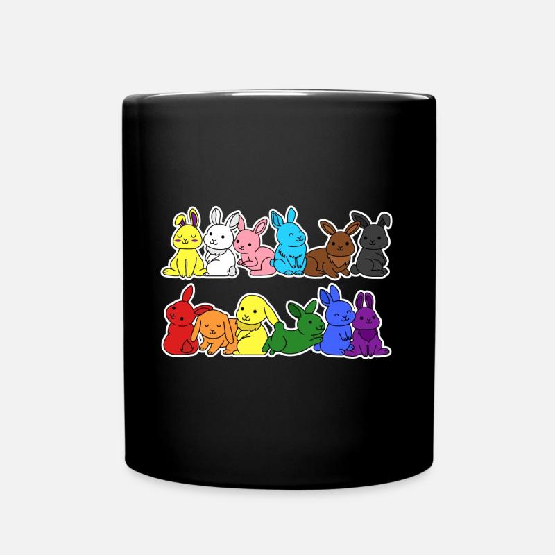Pride Progress Flagge Kaninchen Gleichberechtigung - Tasse einfarbig - Schwarz
