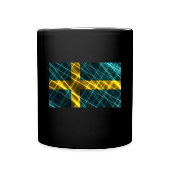 Land Schweden - Tasse einfarbig - Schwarz - Vorne