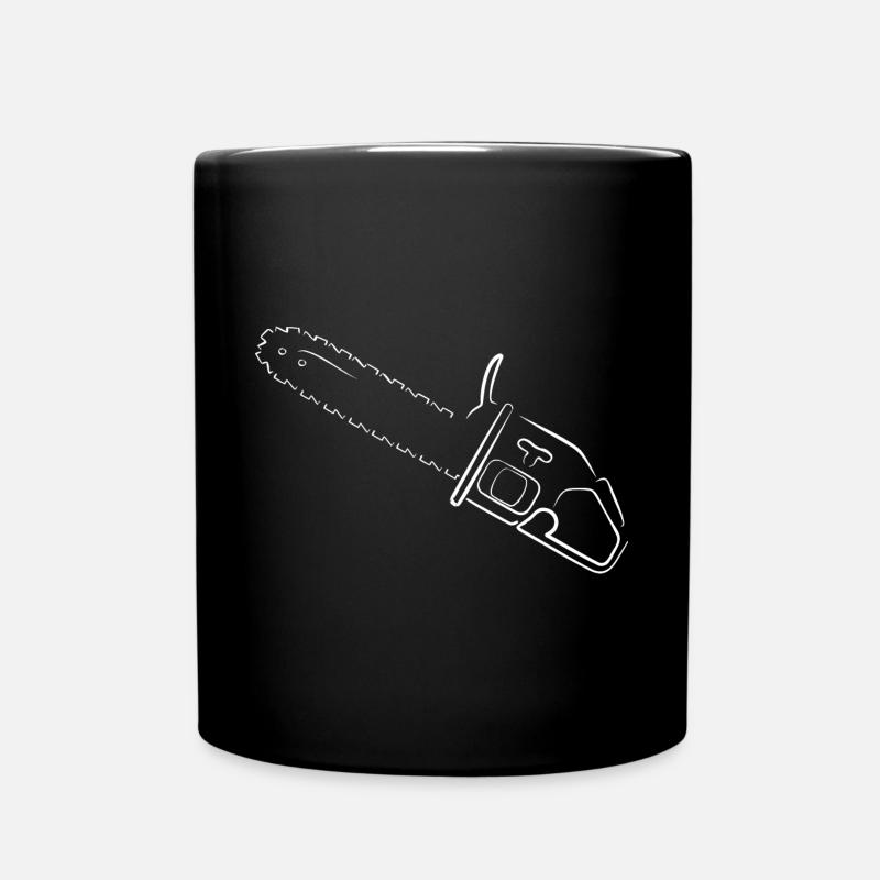 Kettensäge Silhouette - Tasse einfarbig - Schwarz