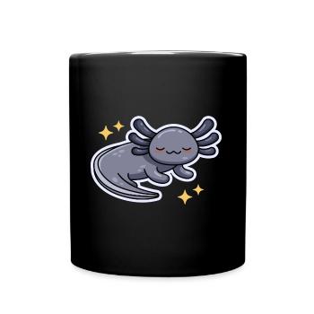 Schwarzer Melanoid Axolotl Design für Axolotl Fans - Tasse einfarbig - Schwarz - Vorne