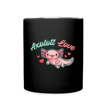 Axolotl Love Design für Axolotl-Liebhaber - Tasse einfarbig - Schwarz - Vorne