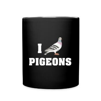Liebe Tauben Niedliches Design für Taubenliebhaber - Tasse einfarbig - Schwarz - Vorne