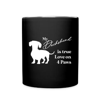 Dachshund true love on four paws - Full Colour Mug - black - Front