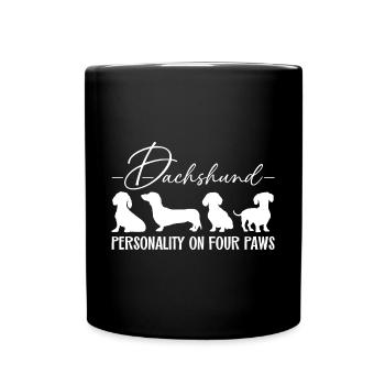 Dachshund personality on four paws - Full Colour Mug - black - Front