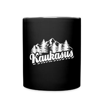 Kaukasus - Wald und Berge Wandern Erholung - Tasse einfarbig - Schwarz - Vorne