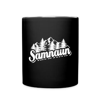 Samnaun - Wald und Berge Wandern Erholung - Tasse einfarbig - Schwarz - Vorne