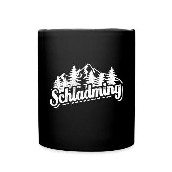 Schladming - Wald und Berge Wandern Erholung - Tasse einfarbig - Schwarz - Vorne