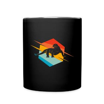 Komodowaran Komodo Liebhaber Geschenk - Tasse einfarbig - Schwarz - Vorne