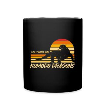 Komodowaran Komodo Liebhaber Geschenk - Tasse einfarbig - Schwarz - Vorne