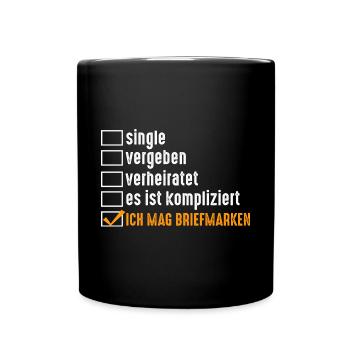 Philatelie Briefmarkensammlung Briefmarkensammler - Tasse einfarbig - Schwarz - Vorne