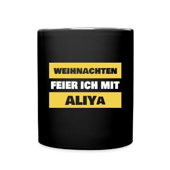 Geschenk für Aliya - Tasse einfarbig - Schwarz - Vorne