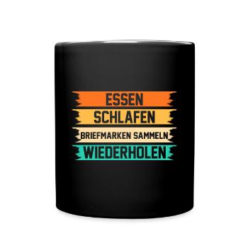 Philatelie Briefmarkensammlung Briefmarkensammler - Tasse einfarbig - Schwarz - Vorne