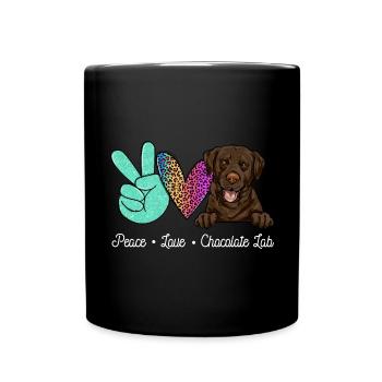 Chocolate Labrador Retriever Hund - Tasse einfarbig - Schwarz - Vorne