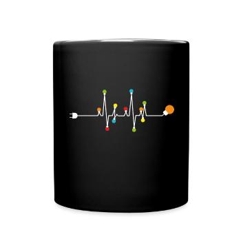 Lumières de Noël Heartbeat - Mug uni - noir - Devant