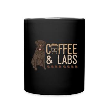 Chien Labrador Retriever chocolat - Mug uni - noir - Devant