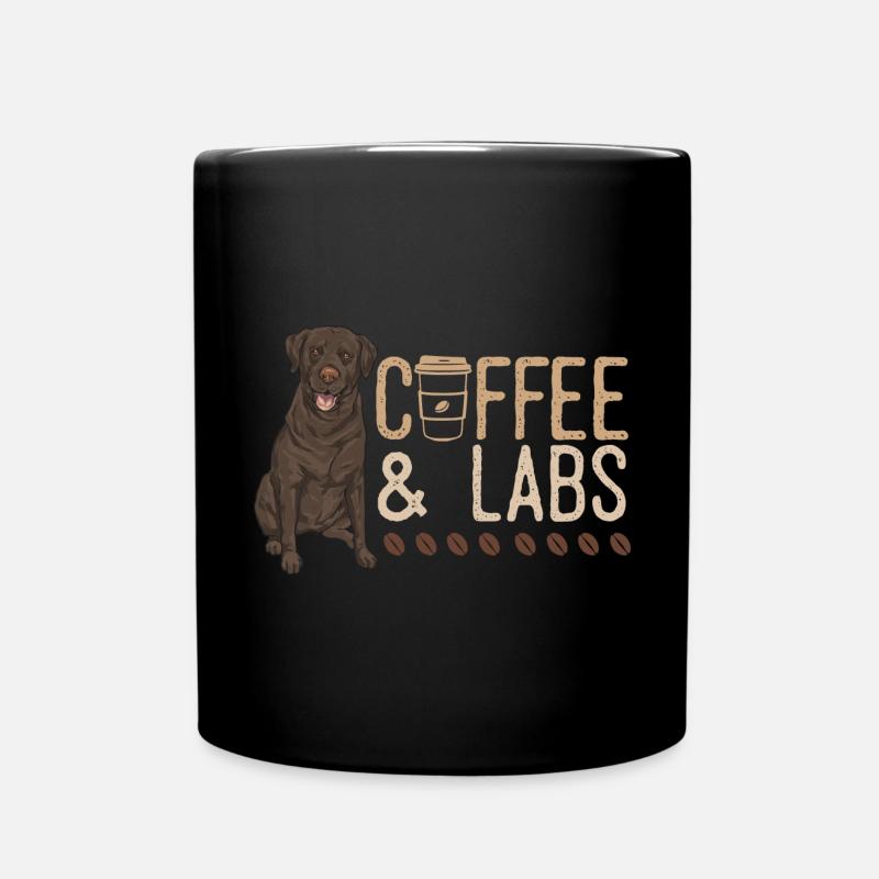 Chocolate Labrador Retriever Dog - Full Colour Mug - black