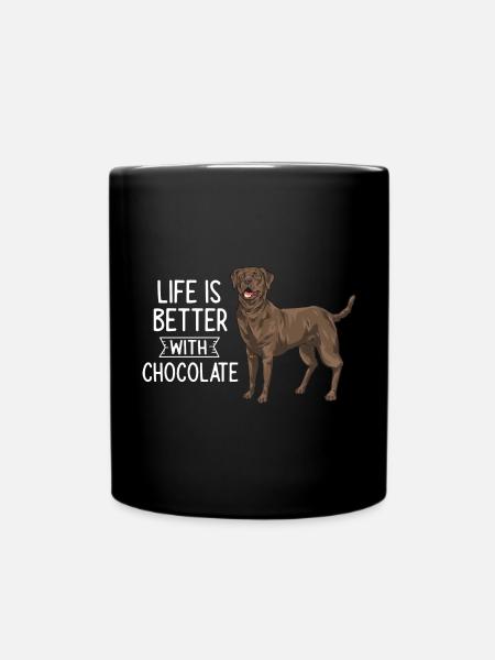 Chocolate Labrador Retriever Hund - Tasse einfarbig - Schwarz