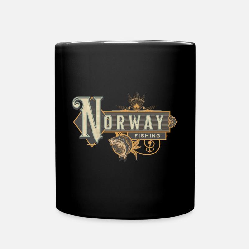 Norwegen Angeln Angler Angeltour - Tasse einfarbig - Schwarz