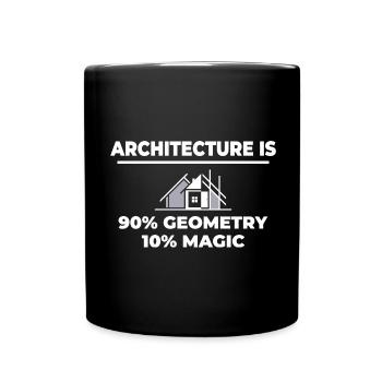 Architecture drôle🏰 : 90 % de géométrie, 10 % de magie - Mug uni - noir - Devant