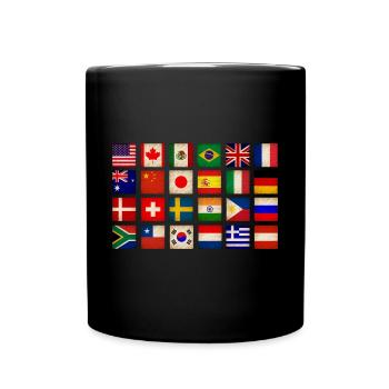 Internationale Weltflaggen - Flaggen Der Länder - Tasse einfarbig - Schwarz - Vorne