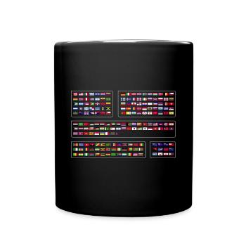 Internationale Weltflaggen - Flaggen Der Länder - Tasse einfarbig - Schwarz - Vorne