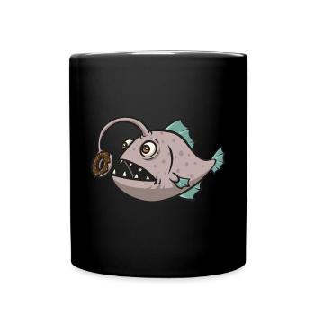 Poisson-grenouille Pêcheur en haute mer Pêcheur à la ligne - Mug uni - noir - Devant