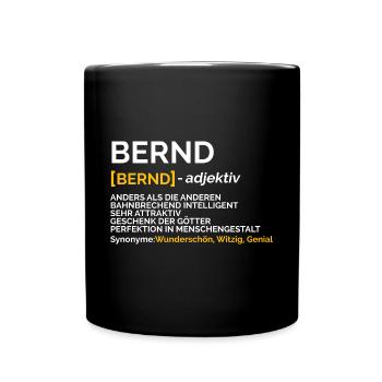 Bernd - Tasse einfarbig - Schwarz - Vorne