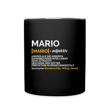 Mario - Tasse einfarbig - Schwarz - Vorne