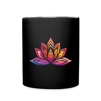 Fleur de lotus - symbole de sérénité et de beauté - Mug uni - noir - Devant