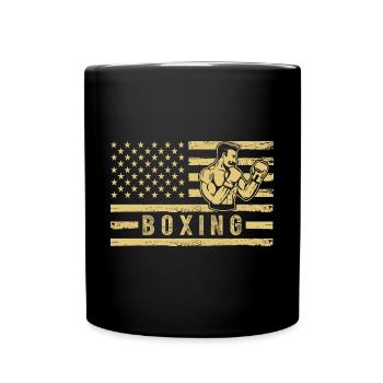 Boxen USA - Tasse einfarbig - Schwarz - Vorne