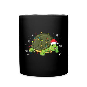 Tortue Noël - Mug uni - noir - Devant