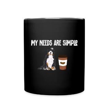 Bernedoodle Dog - Full Colour Mug - black - Front
