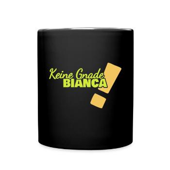 Bianca als Lustig - Tasse einfarbig - Schwarz - Vorne